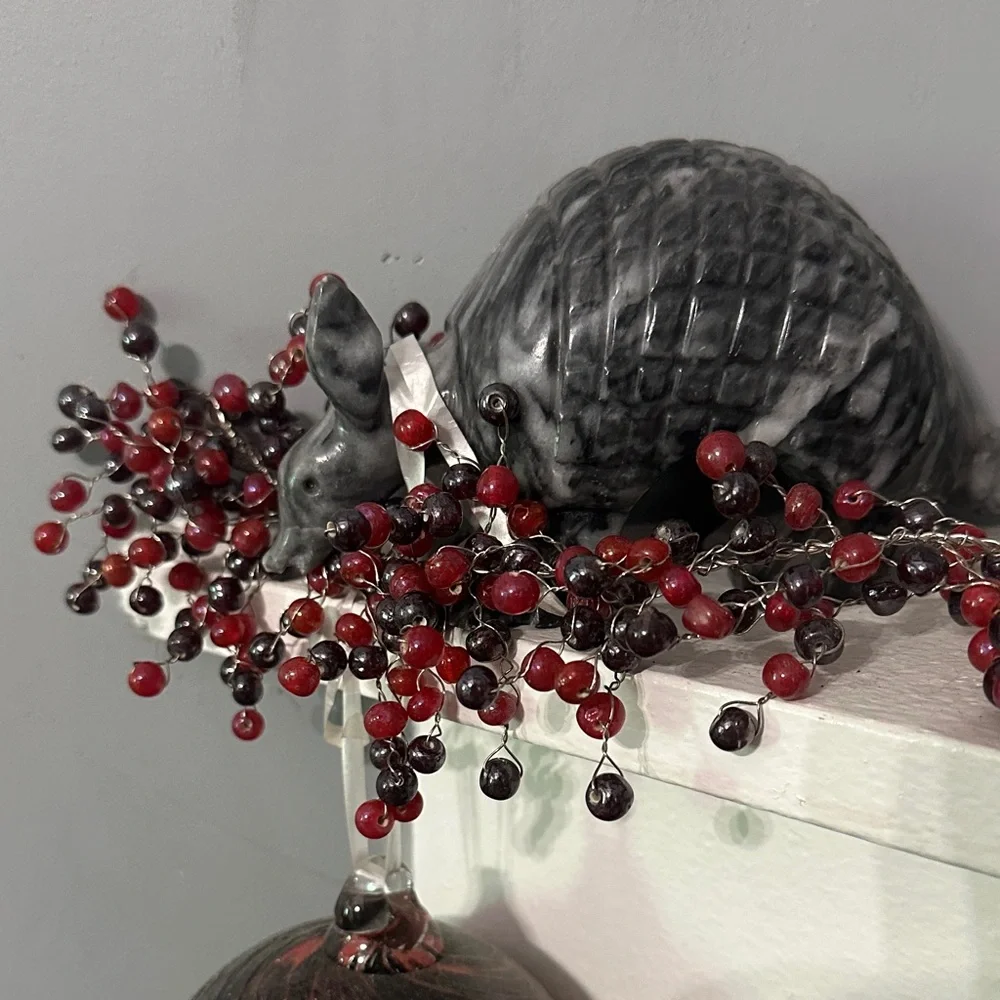 Pottery Barn Vintage Festive Red and Black Berry Garland